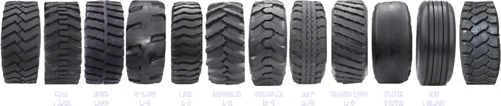 a picture of different tire treads